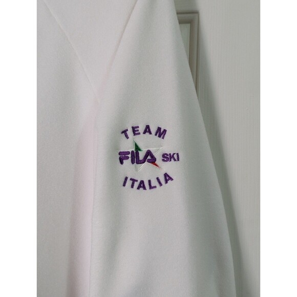 NWT Rare VTG FILA Italian Ski Team Fleece Pullover Womens 14 White Embroidered - Picture 5 of 16